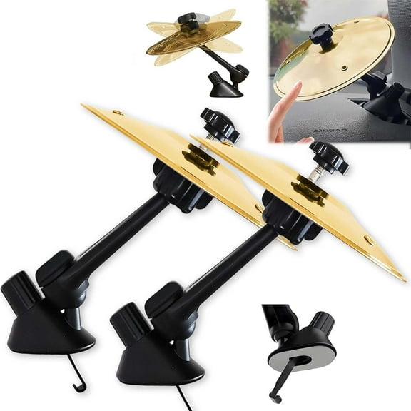 USPEED 2 PCS Car Cymbal Air Vent,Car Crash Cymbal,Car symbol drum for car vent,Fun Dashboard Accessory for Drummers & Music Lovers,Suitable for All Types Of Vehicles
