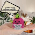 thumbnail image 5 of Ramiter Handmade Wool Crocheted Cute Doll Peach Dragon Fruit Funny Expression Bag Crocheted Buckle Pendant Pendant, 5 of 5