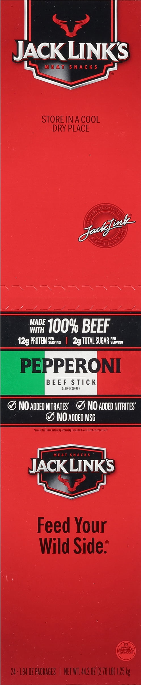 Jack Link's Pepperoni Beef Sticks 24 - 1.8 oz Packages
