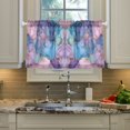 thumbnail image 2 of Yayeee Kitchen Curtains Tier Pair Light Filtering 27"x36" Rod Pocket Short Cafe Window Panel, Pink Marble Pattern, 2 of 7