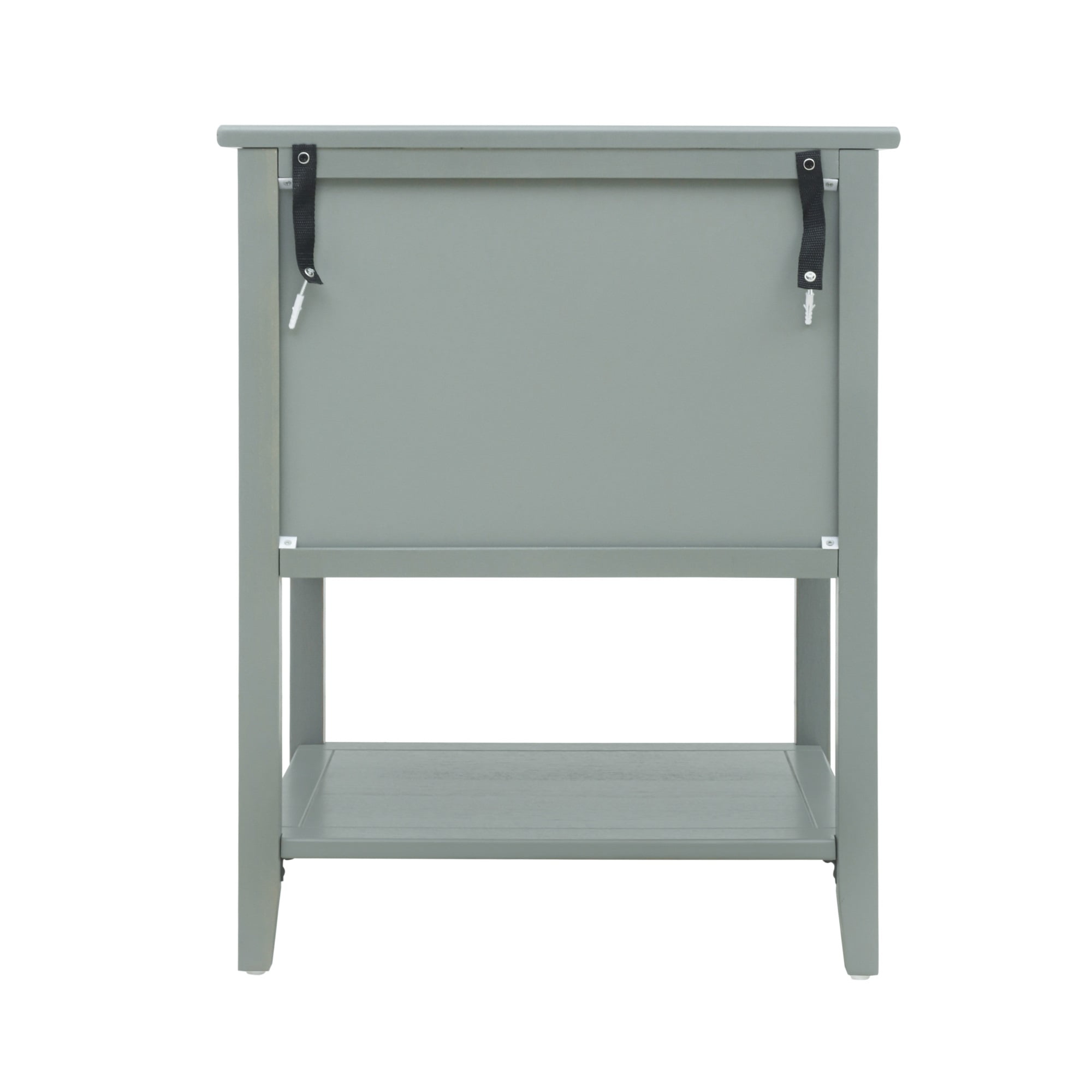Resenkos Farmhouse Nightstand for Bedroom with 2 Drawers, Metal Handle Storage Bedside End Table, Olive Green Finish
