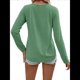thumbnail image 3 of Camisetas de Verano con Cuello en V para Mujer, Estilo Informal, Tipo Túnica con Botones y Cuello Henley Verde M, 3 of 7