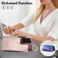 thumbnail image 5 of Allytechgroup for Samsung Galaxy Note 20 Wallet Case, Zipper Pocket Cards Holder RFID Blocking Ring Holder Stand Bumper Shockproof PU Leather Retro Phone Case for Samsung Galaxy Note 20, Rosegold, 5 of 8
