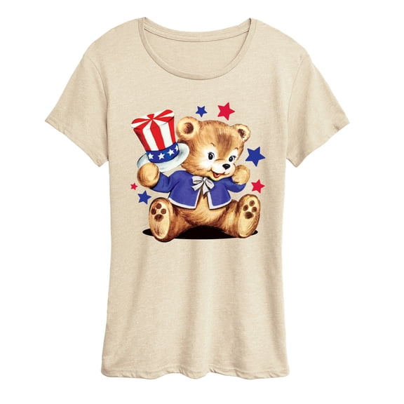 Instant Message - Patriotic Bear - Women's Short Sleeve Graphic T-Shirt