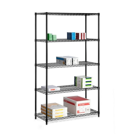 Honey Can Do Urban 5-Shelf Steel Storage Shelving Unit, Black