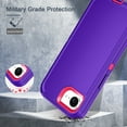 thumbnail image 4 of I-HONVA For iPhone 16e Case,[with 2 Pack Screen Protector] 3-Layer Military Grade Drop Anti-Slip Bumper Rugged Shockproof Dustproof Protection 6.1 inch Phone Case for Apple iPhone 16e,Purple/Pink, 4 of 7
