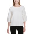 thumbnail image 1 of Calvin Klein Blusa de manga larga para mujer, color blanco, grande Calvin Klein Pull-over, 1 of 1