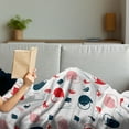 thumbnail image 3 of Sushi Soft Flannel Fleece Blanket, Japanese Teapot Salmon and Chopsticks Flat Design Irregular Alignment, Cozy Plush for Indoor and Outdoor Use, 60" x 80", Dark Blue Pink Vermilion, by Ambesonne, 3 of 5