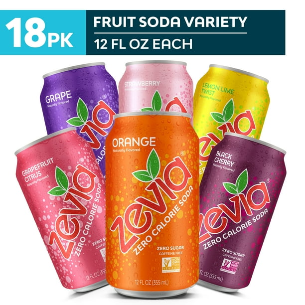 Zevia Zero Calorie, CaffeineFree Soda Pop, Fruit Variety Pack, 12 fl