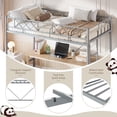 thumbnail image 5 of PYY Twin Size Loft Bed, Heavy Duty Metal Frame with Arched Guardrail for Home Office and Bedroom, Flat Ladder Rung, and Steel Slat Support, No Box Spring Required, Space Efficient, Gray, 5 of 6