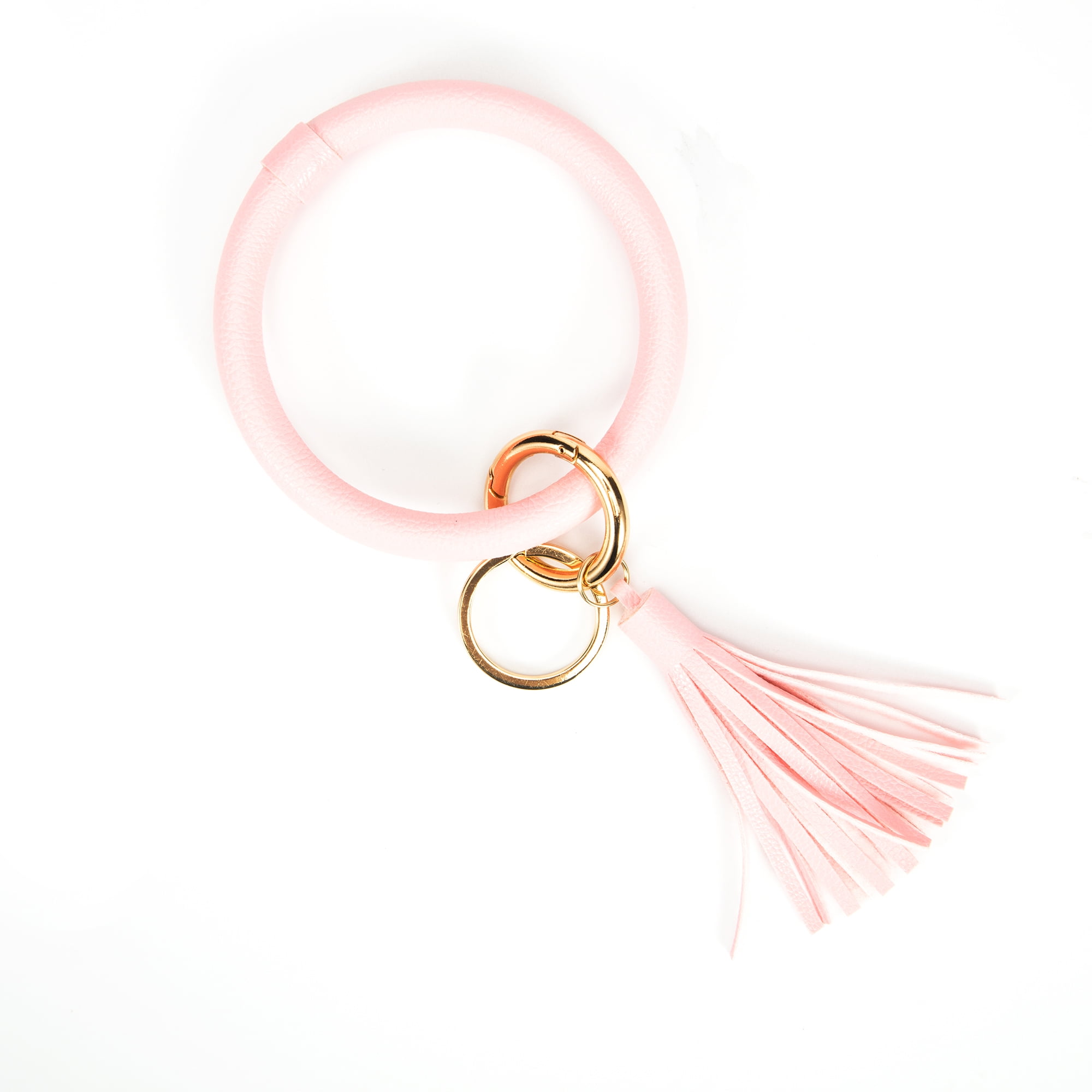 Dodoing Wristlet Round Key Ring Chain Leather Oversized Bracelet Bangle Keychain Holder Tassel for Women Girl, Women's, Size: Large