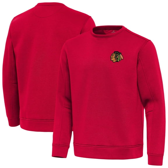 Men's Antigua Red Chicago Blackhawks Relevant Lightweight Pullover Sweatshirt
