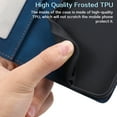 thumbnail image 5 of Allytech Slim Wallet Case for iPhone 14 Pro, [3 Card Slots] [Cash Pocket] Premium PU Leather Kickstand Magnetic Clasp Shockproof Full Body Protective RFID Blocking Flip Case - Blue, 5 of 8