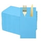 thumbnail image 1 of 100 Pcs Servilletas Desechables con Sensación de Lino y Bolsillos para Cubiertos Incorporados, Servilletas de Papel para Cuchillo y Tenedor Azul Cielo, 1 of 6