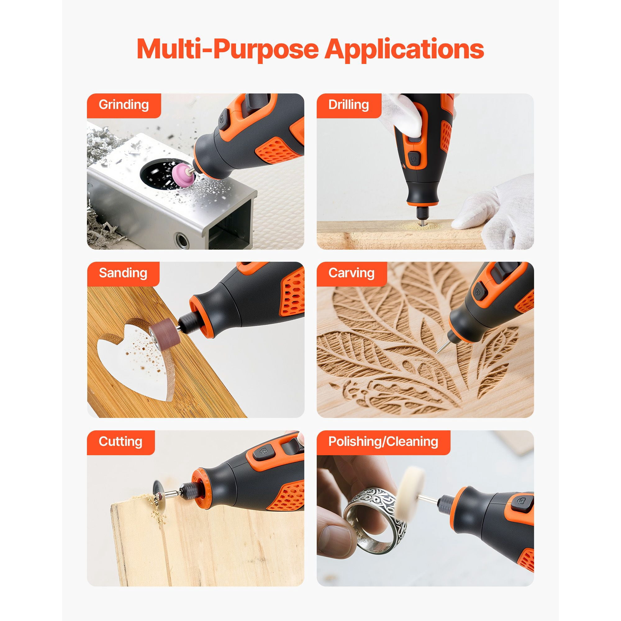 Cordless Rotary Tool Kit 119-Piece, DC12V with 28 Speeds 5000-32000 RPM, 2500mAh Battery, Digital Display, Type-C Charging for DIY Cutting Sanding Drilling