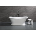 thumbnail image 2 of Aqua Eden VRTDS683027 68-Inch Solid Surface Oval Double Slipper Pedestal Tub with Drain (No Faucet Drillings) in Matte White/Glossy White, 2 of 11