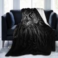 thumbnail image 2 of Black Owl flannel Throw Blanket Soft Lightweight Warm Cozy Plush Blanket for Couch Bed Sofa 80"X60", 2 of 6