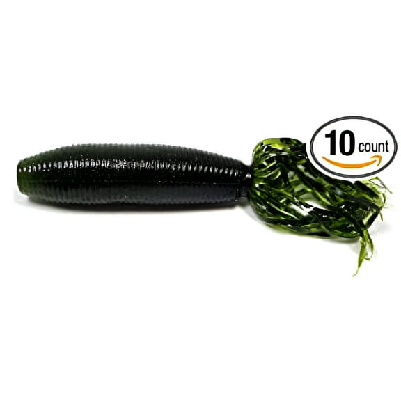 Yamamoto 4'' Fat Ika Grub Wtrmln W/Blk Flk