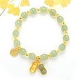 thumbnail image 6 of rygai Beaded Bracelet Unique Light Luxury Minimalistic Compact Good Symbolism Solid Imitation Jade Hand Ornament Bracelet Clothing Gift,Green, 6 of 7