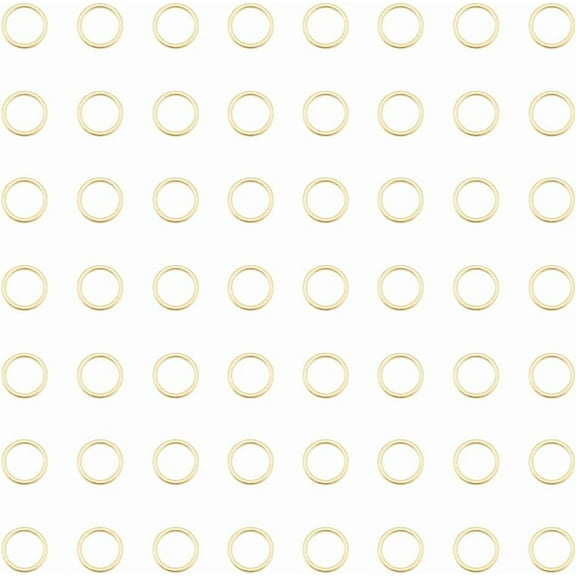 50Pcs 24K Gold Plated Round Linking Rings 10mm Open Bezels Linking Rings Charms Earrings Beading Hoop Links Jewelry Connectors for Bracelets Necklace Earring Making