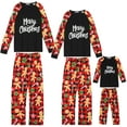 thumbnail image 1 of INSPIRAR CHIC Camiseta de manga larga con estampado de hombre de jengibre de Navidad con pantalones, conjuntos de pijama familiares para mujeres, color negro M, 1 of 5