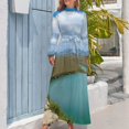 thumbnail image 4 of Island Oasis Serenity Women's Long Dress Long Sleeves Dress Vintage Dresses Party Maxi Dress High Waist Dress, 4 of 4