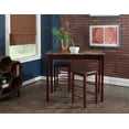 thumbnail image 2 of Linon Lancer 3-Piece Transitional Indoor Tavern Set, Espresso/Faux Marble/Black Vinyl, 2 of 12
