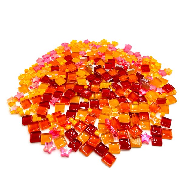 Mosaicos Giftmeet 350 piezas de vidrio acrílico naranja