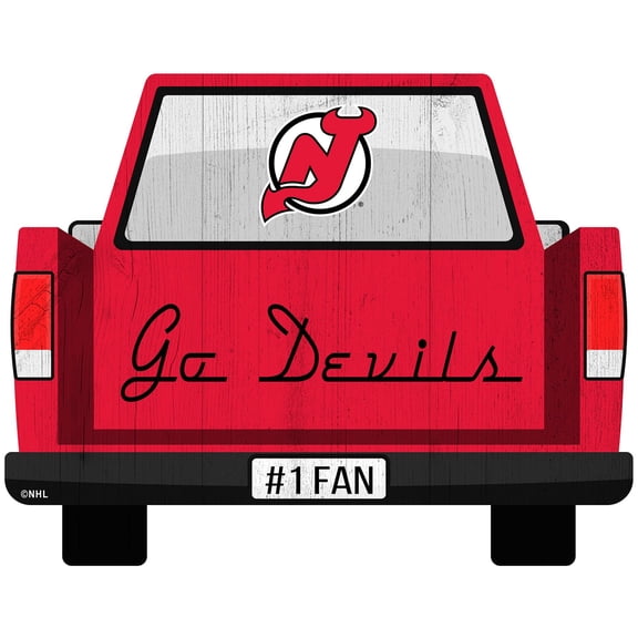 New Jersey Devils 12'' x 12'' Truck Back D-cor