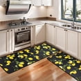 thumbnail image 3 of Kitchen Rugs Sets Of 2,Yellow Lemon Fruit Flowers Black Pattern Anti Fatigue Kitchen Mat Rugs Non Slip Washable,Decorative Kitchen Floor Mats for Kitchen,Sink,Laundry,17"x47"+17"x47", 3 of 5