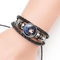 thumbnail image 4 of Pulsera de cuero vintage para hombre Pulsera de cuerda Brazalete Demon Slayer Cuerda ajustable (f) Feliz Sencillez, 4 of 5