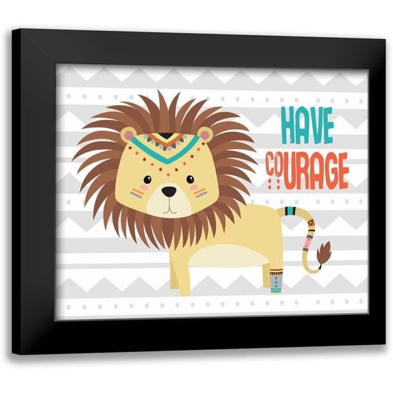 Robinson, Tamara 24x20 Black Modern Framed Museum Art Print Titled - Tribal Lion
