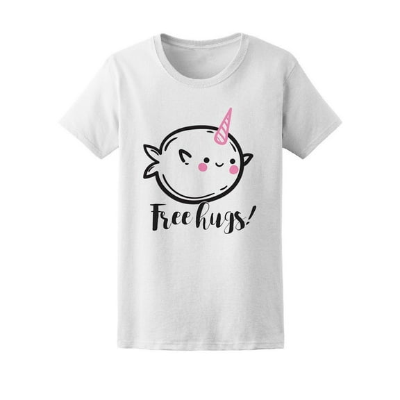 Free Hugs! Narwhal Doodle Tee Women's -Image by Shutterstock