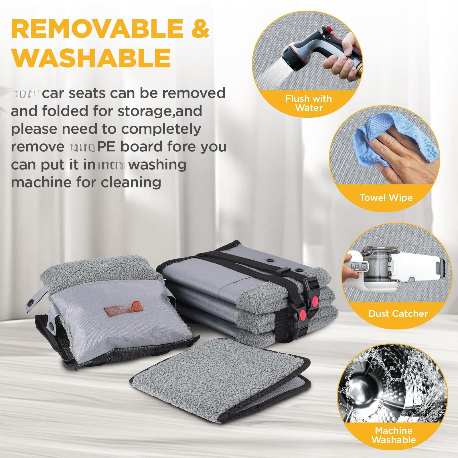 Console Dog Car Seat For Small Dogs Booster Washable Foldable Puppy With Safe Protection Hooks Adjustable Straps And Storage Pocket Pet Up To 15lbs