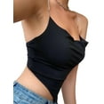 thumbnail image 5 of Listenwind Women Satin Camisoles Shiny Chain Halter Vest Tanks Hot summer Slim Irregular Basic Crop Top Streetwear, 5 of 7