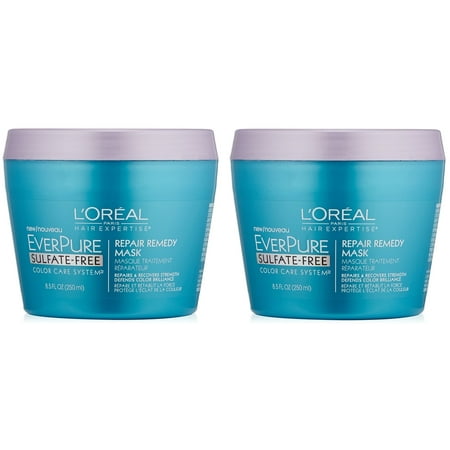 L'Oreal Paris Hair Care Expertise Everpure Repair and Defend Rinse Out Mask, 8.5 Fl Oz (Pack of 2) + Schick Slim Twin ST for Dry