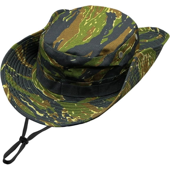 Camo Boonie Hat for Men Women, Military Tactical Wide Brim Bucket Hats, UPF50  Jungle Sun Hats for Fishing Hunting Safari
