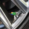 thumbnail image 6 of Rainbow Pride Gay Lesbian Contemporary Tire Rim Wheel Aluminum Valve Stem Caps - Green, 6 of 8