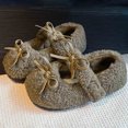 thumbnail image 5 of Kids Girl's Slip On Plush Mary Jane Shoes Fleece Lined Non Slip Loafers Toddler Cute Bowknot Princess Dress Shoes Brown Size 12 Little Child, 5 of 7