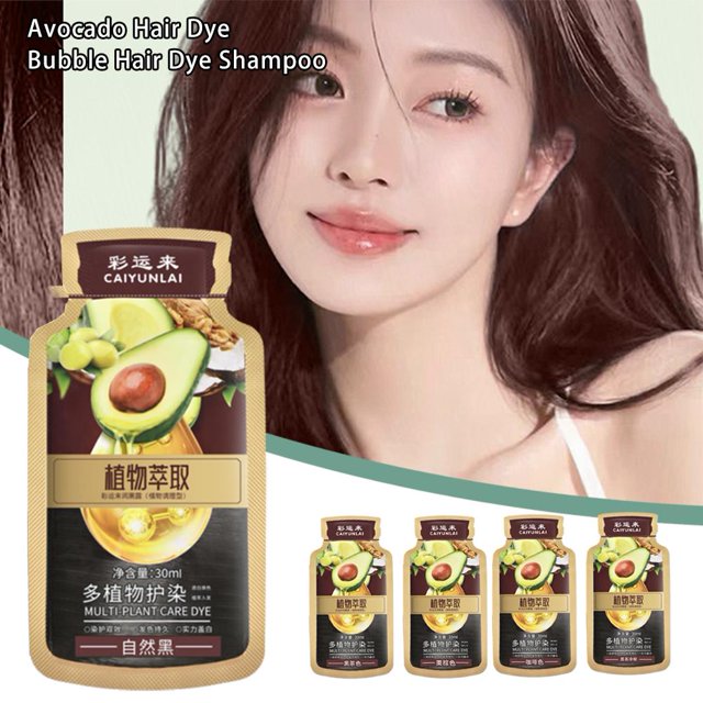 PFDDRW Bubble Plant Hair DyeAvocado Plant Extract Hair Color CreamNatural Botanical Bubble Hair Dye Hair Dye ShampooPlant Extract Non-Damage Fruit Hair Dye for Home Salon Use