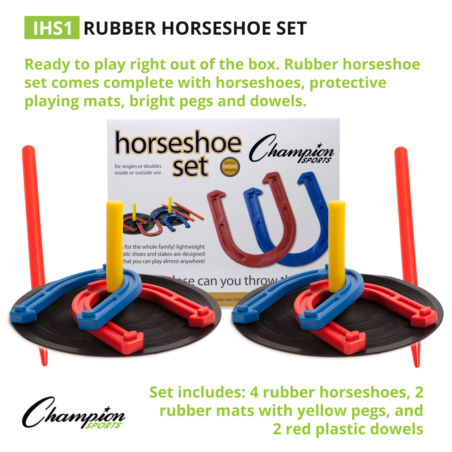 Champion Sports Rubber Horseshoe Set - image 3 of 3