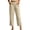Beige, variant on Capri Pants for Women Straight Leg Elastic Waist Comfy Cotton Blend Lounge with Pockets Black Loose Cropped Size 2XL