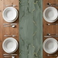 thumbnail image 4 of Sage Green Marble Table Runner 120 Inches Long,Modern Abstract Art Ink Painting Cotton Linen Table Runners Dresser Scarves,Decorative Tabletop Scarf Furniture Cover for Home Dinner Party 13"x120", 4 of 8