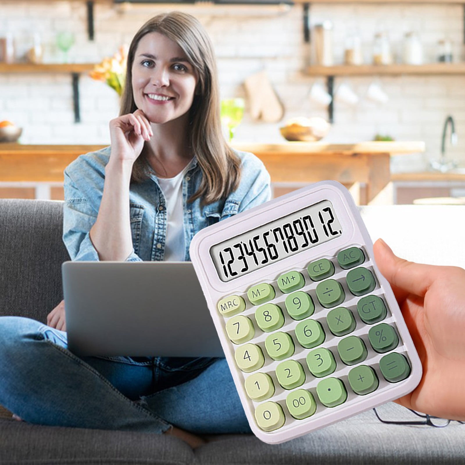 Fufafayo Calculator, Cute Mini Desktop Calculator With Big Buttons Portable Candy-Colored Math Calculator For Study Teachers Office