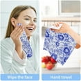 thumbnail image 7 of Coolnut Blue Floral Washcloths Towels, Highly Absorbent and Soft Cotton Face Cloths, 2 Pack Quick Dry Wash Cloths - 12 X 12 Inches Washcloth Gift, 7 of 7