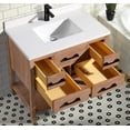 thumbnail image 2 of Ari Kitchen & Bath Betty 36" Solid Wood Bathroom Vanity, Weathered Brown, Quartz Countertop, 2 of 9