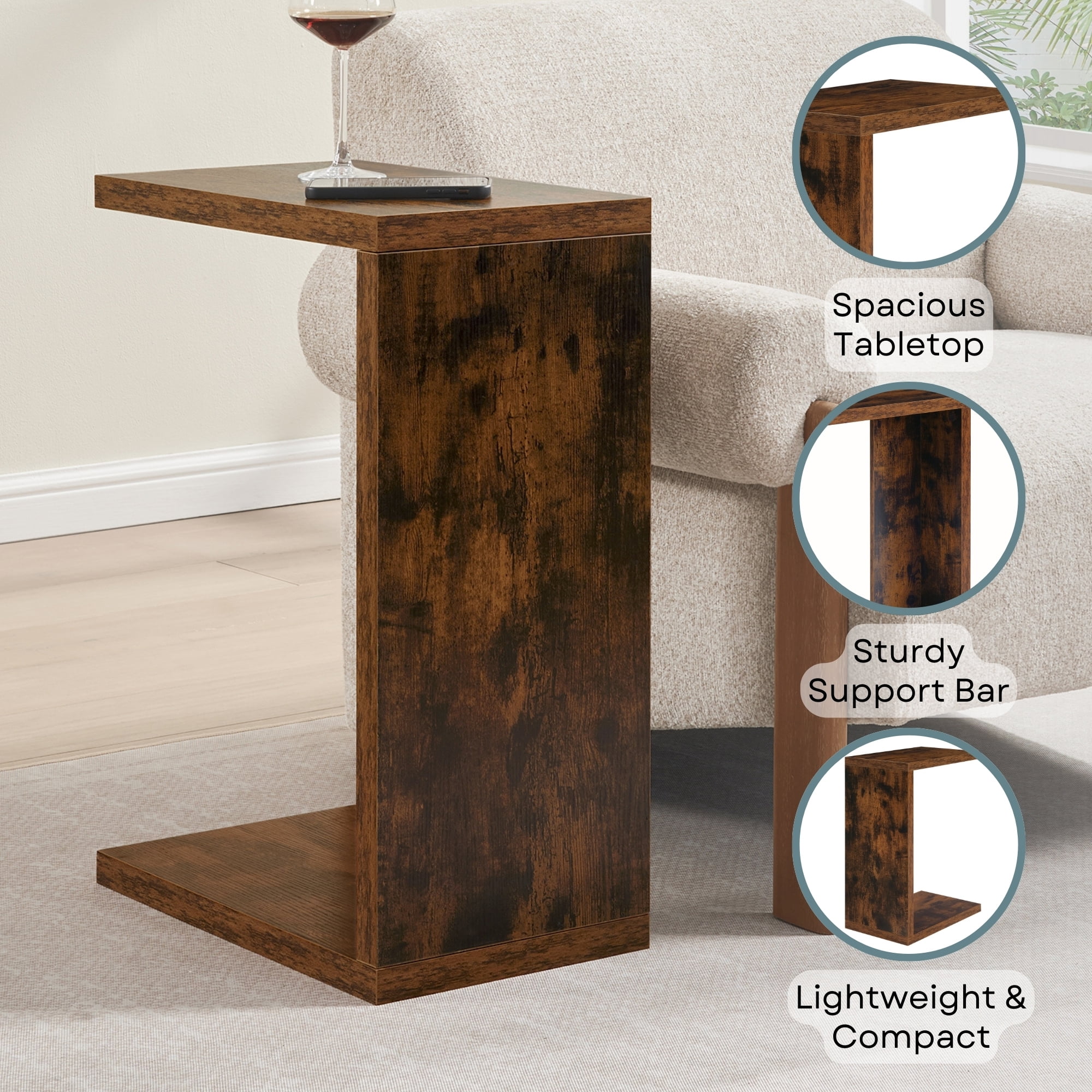 Convenience Concepts Northfield Admiral C End Table, Barnwood
