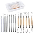 thumbnail image 1 of 14PCS Ceramic Pottery Clay Ribbon Sculpting Tool Kit with Feather Wire Texture and Needle Detail Tools for Carving/Scraping, Modeling, 1 of 5
