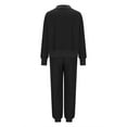 thumbnail image 4 of Scyoekwg Womens Sets 2 Piece Outfits Sweatsuit Fall Outfits Long Sleeve Tops Jogger Sweatpant Fashion Casual Matching Outfits Sweatsuits (Black,XL), 4 of 7
