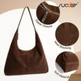 thumbnail image 5 of SUOSDEY Shoulder Bag for Women Suede Tote e Bag Satchels Crossbody Purse for Travel College Work Tote Handbag, 5 of 6